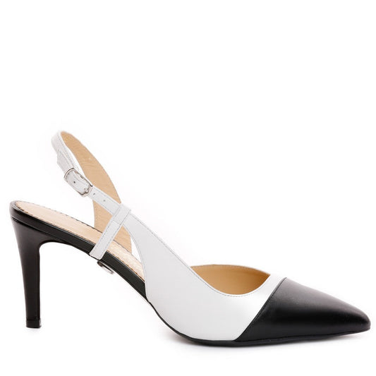 Pantofi dama Guvan model 1326 nappa negru/nappa alb