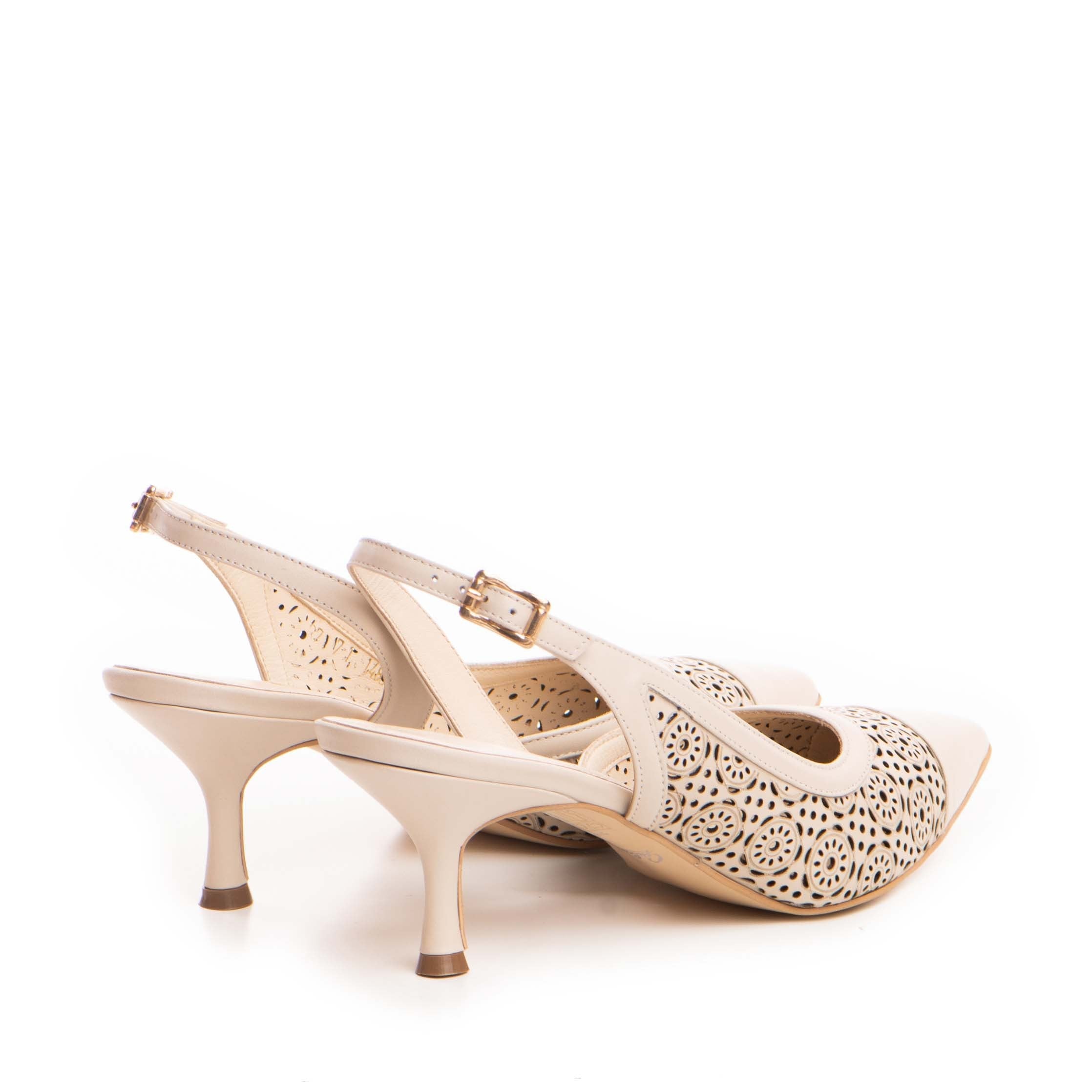 Pantofi dama Guvan model 1480 nappa crem