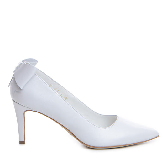 Pantofi mirese Guvan model 1374 nappa alb perlat