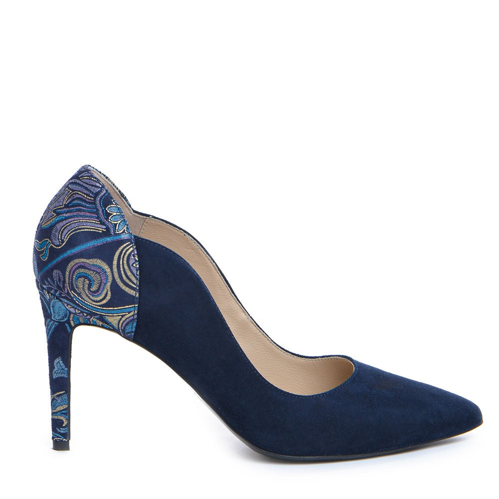 Pantofi dama Guvan model 1346 velur bleumarin/velur SAL 4