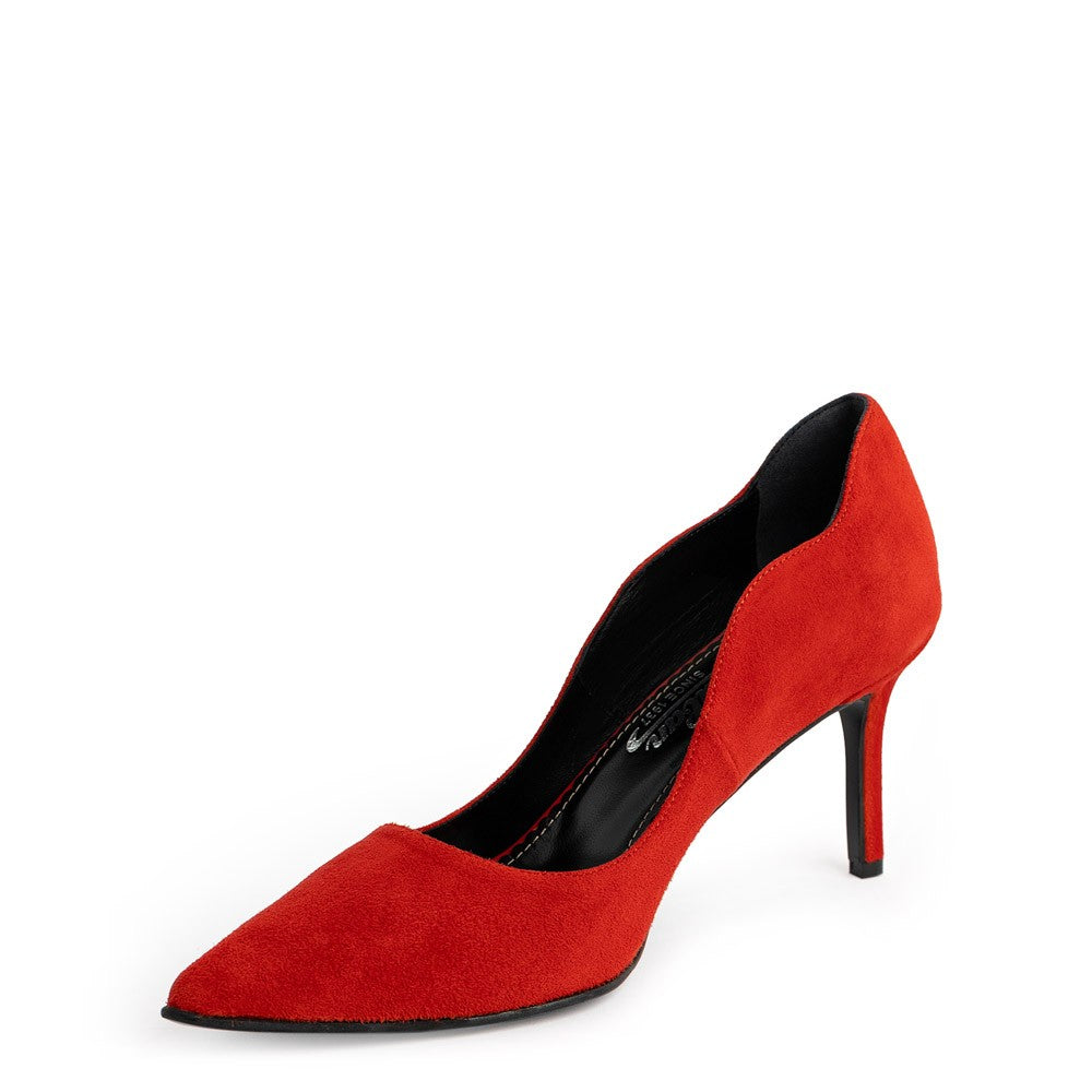 Pantofi  dama Guvan model 1531 piele velur rosu