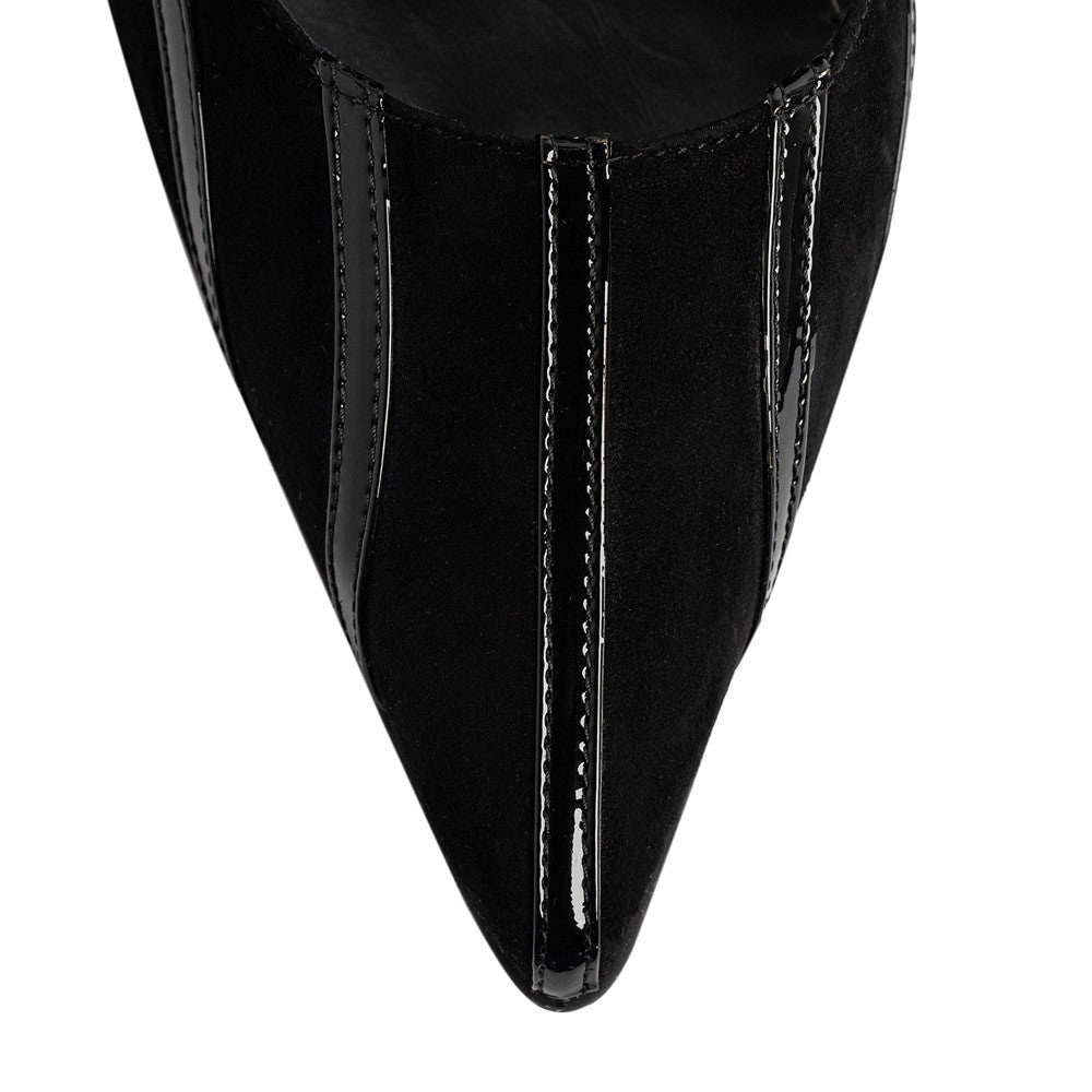 Pantofi dama Guvan model 1527 piele velur negru-lac negru