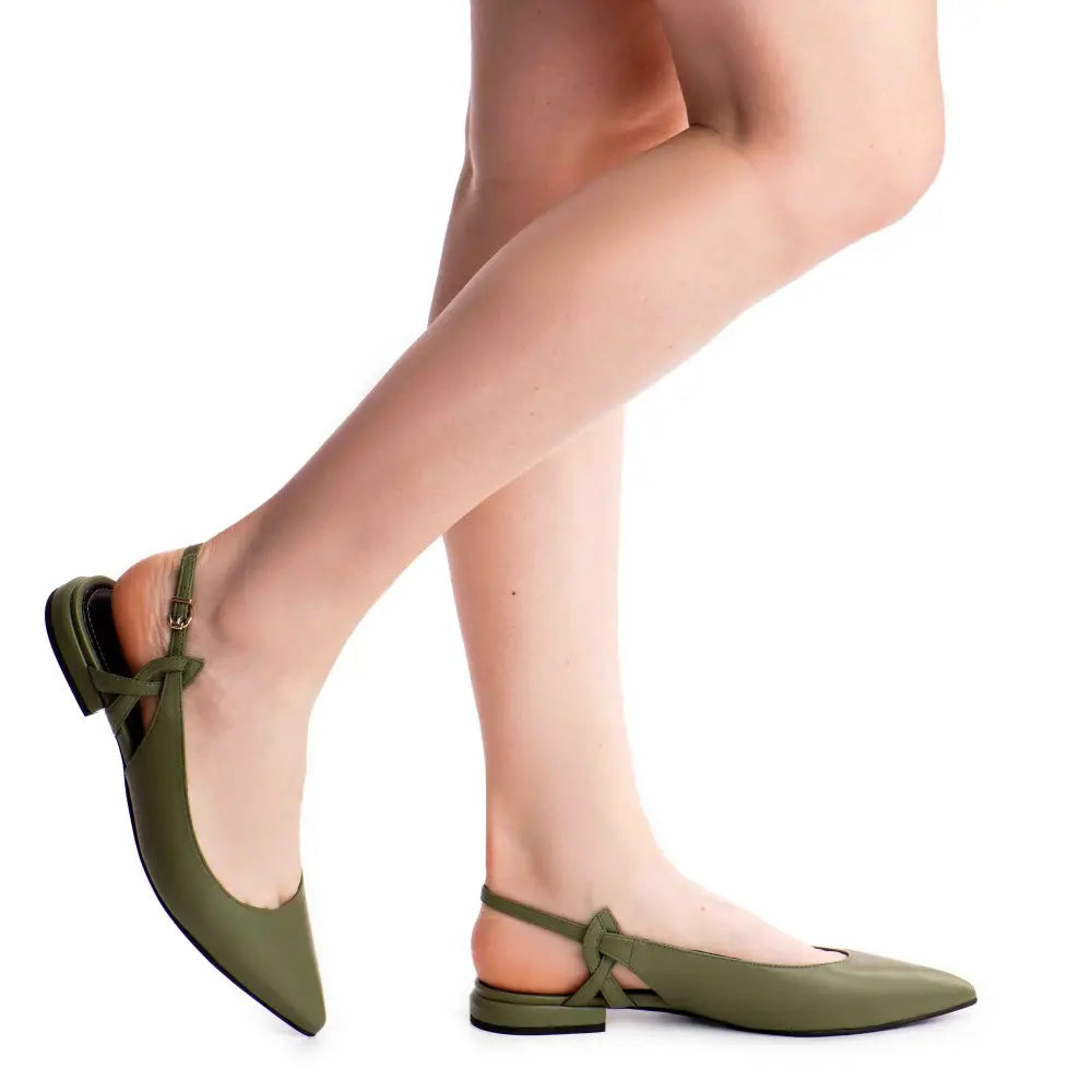 Balerini Guvan model 3666 piele naturala nappa kaki