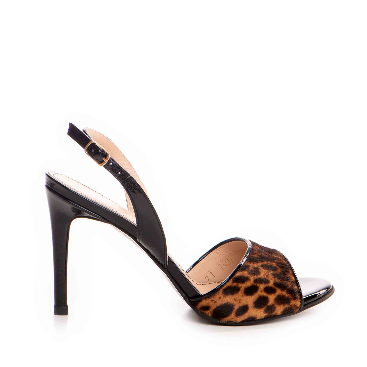 Sandale dama Guvan model 1497 naplac negru/ponei jaguar