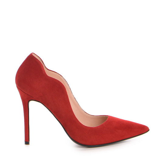 Pantofi dama Guvan model 1250 piele velur rosu