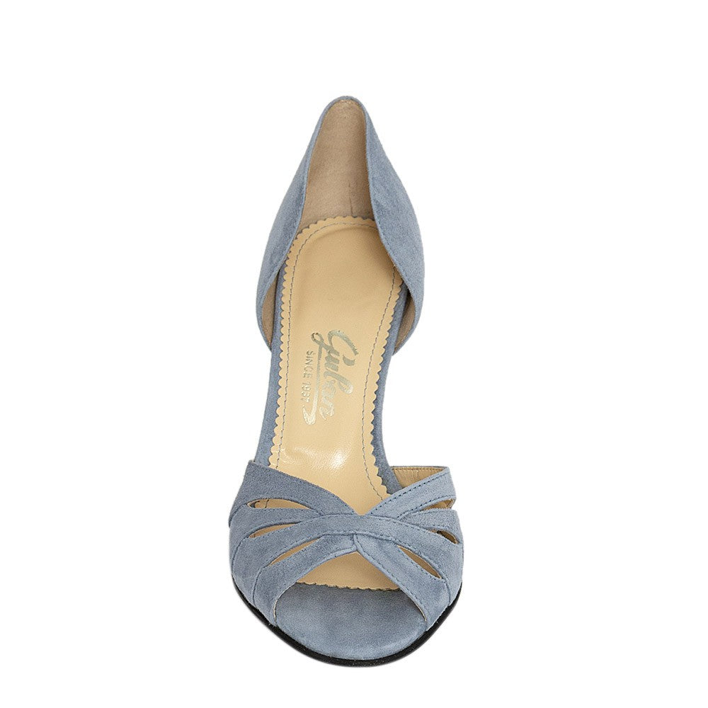 Sandale dama Guvan model 1486 piele velur albastru