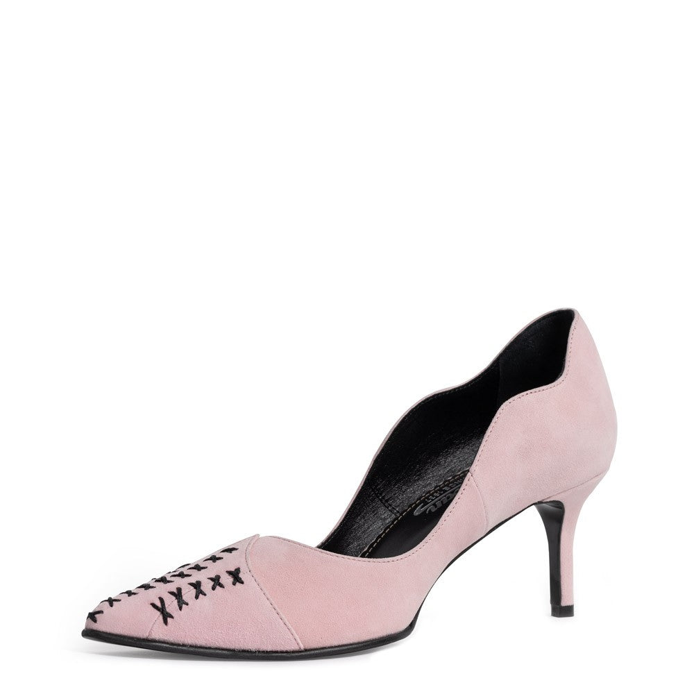 Pantofi dama Guvan model 1533 piele velur roz