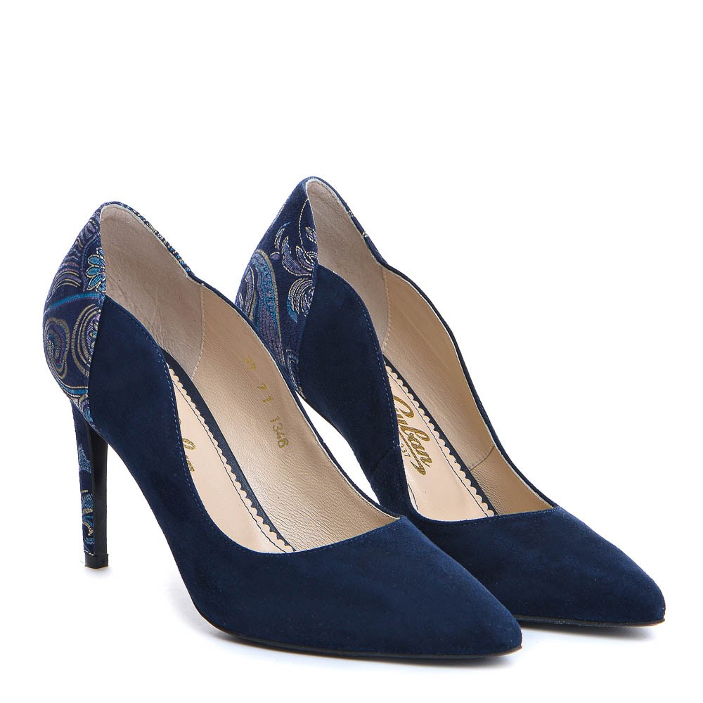 Pantofi dama Guvan model 1346 velur bleumarin/velur SAL 4