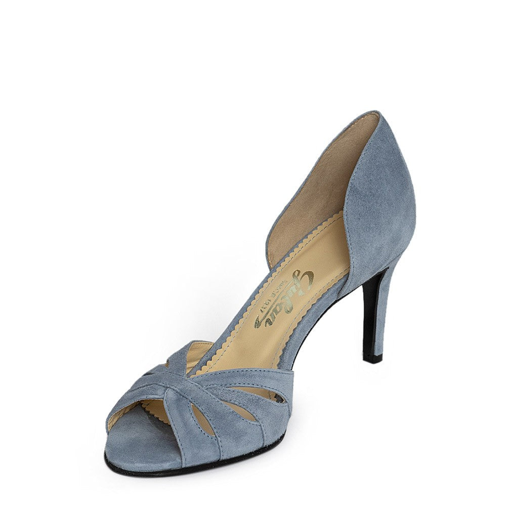 Sandale dama Guvan model 1486 piele velur albastru