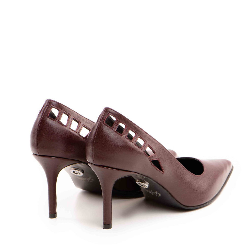 Pantofi dama Guvan model 1523 piele nappa bordo
