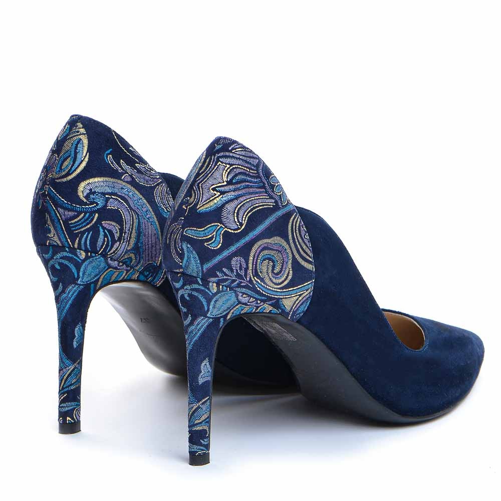 Pantofi dama Guvan model 1346 velur bleumarin/velur SAL 4
