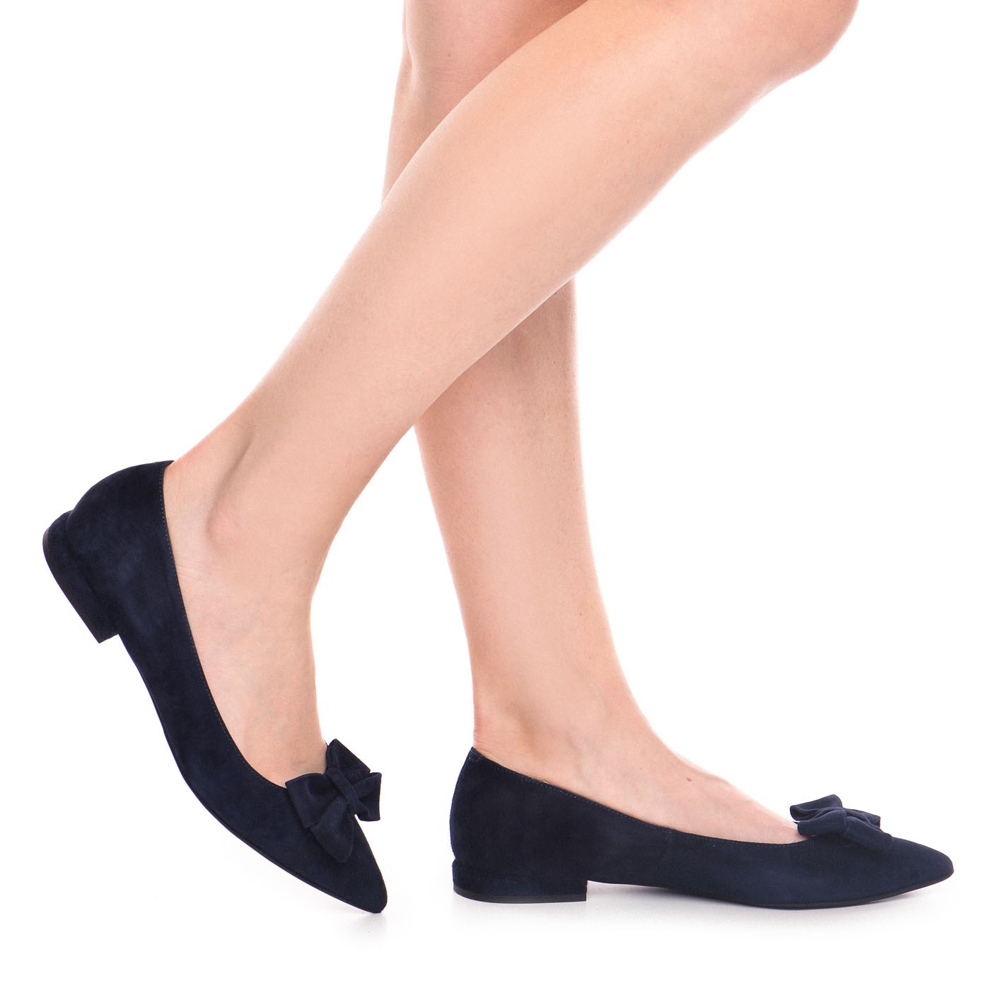 Balerini Guvan model 3609 piele naturala velur bleumarin