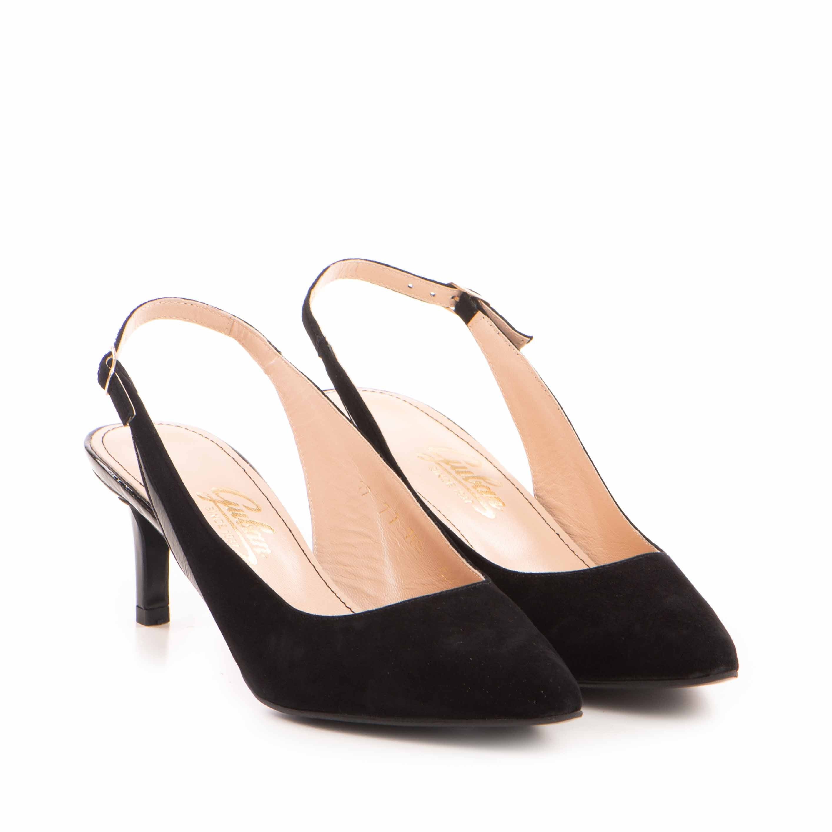 Pantofi dama Guvan model 3540 nappa negru/velur negru