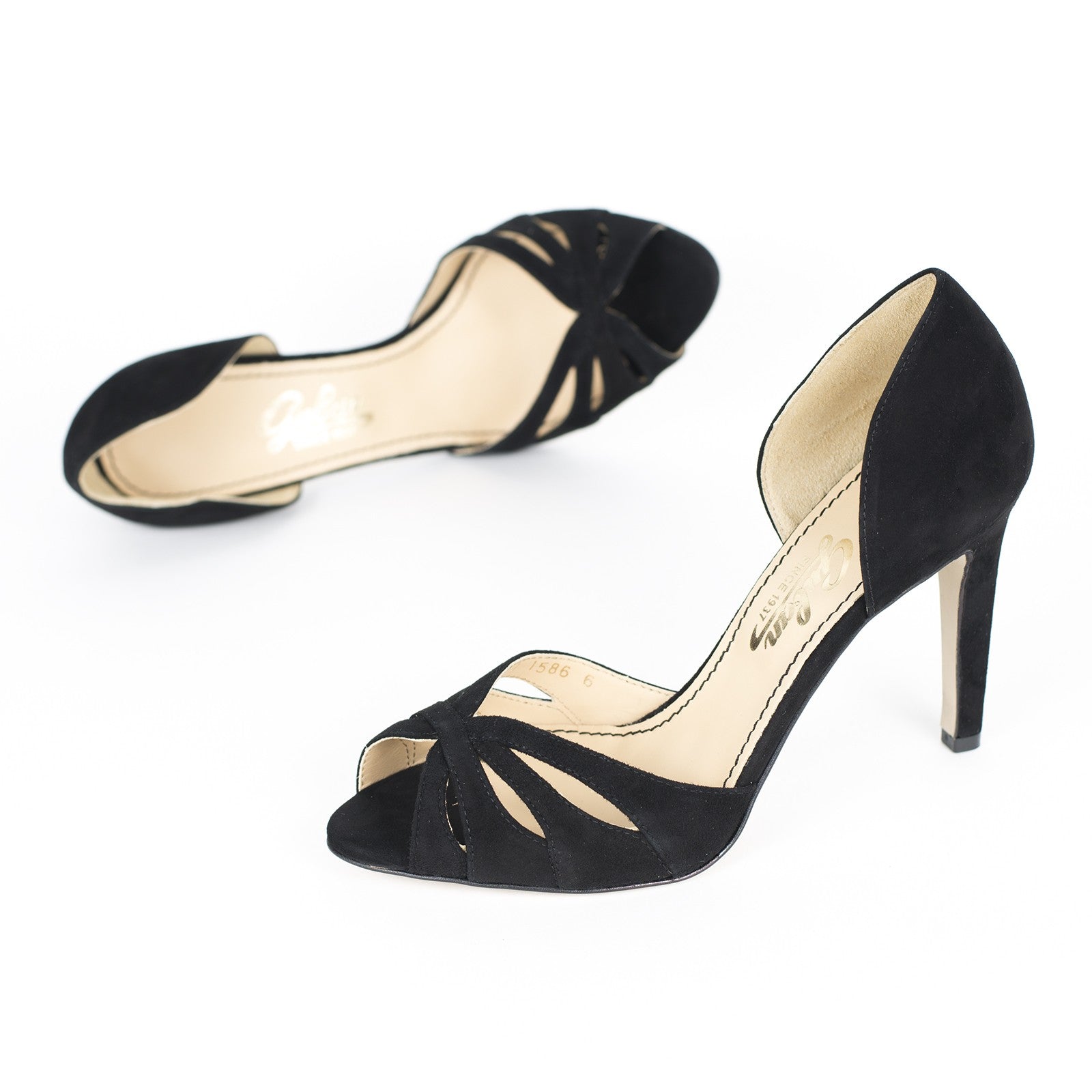 Pantofi dama Guvan model 1586 piele velur negru