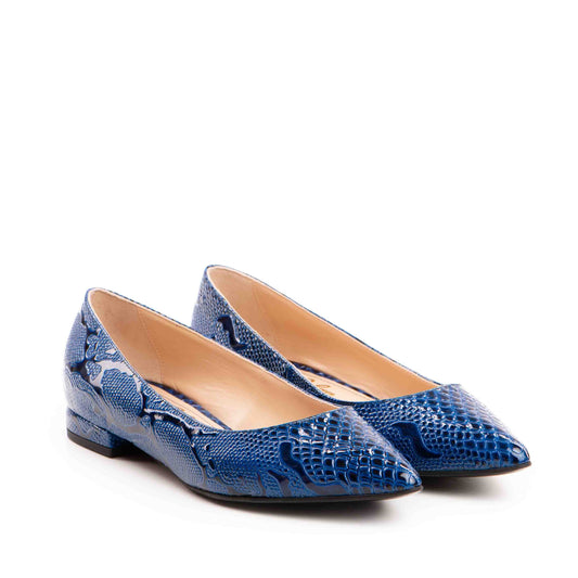Balerini Guvan model 3628 piele animal print albastru