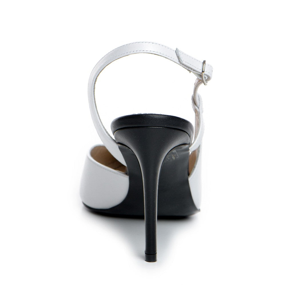 Pantofi dama Guvan model 1344 nappa alb/nappa negru