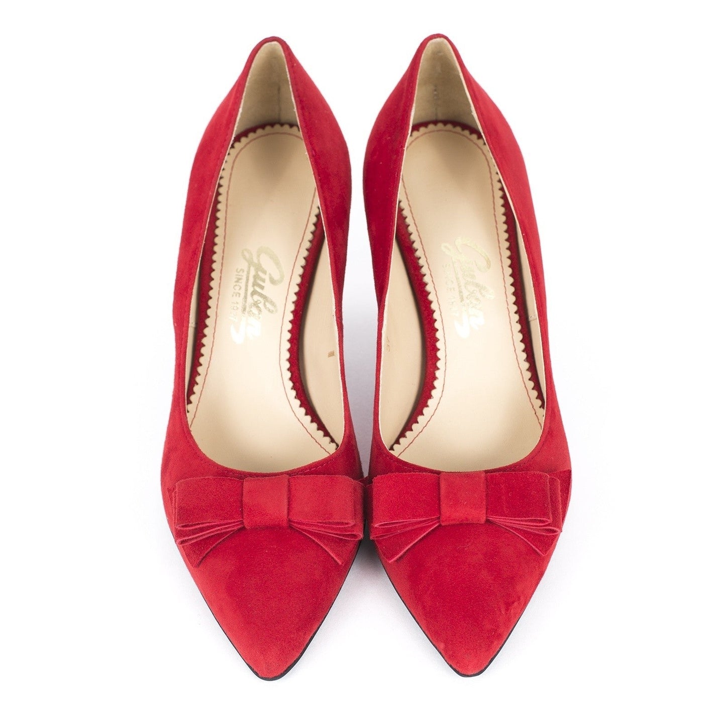 Pantofi dama Guvan model 1257 piele velur rosu