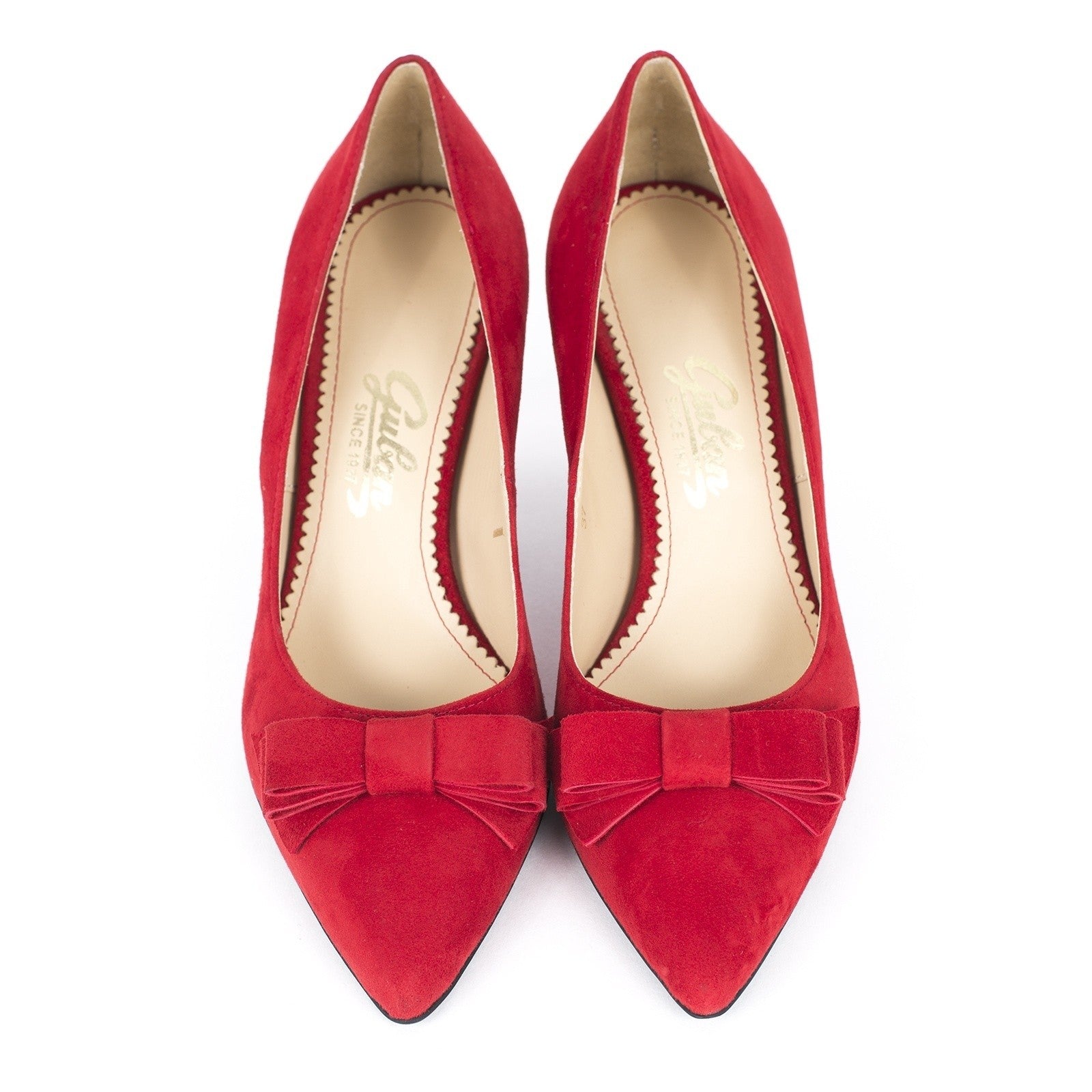 Pantofi dama Guvan model 1257 piele velur rosu