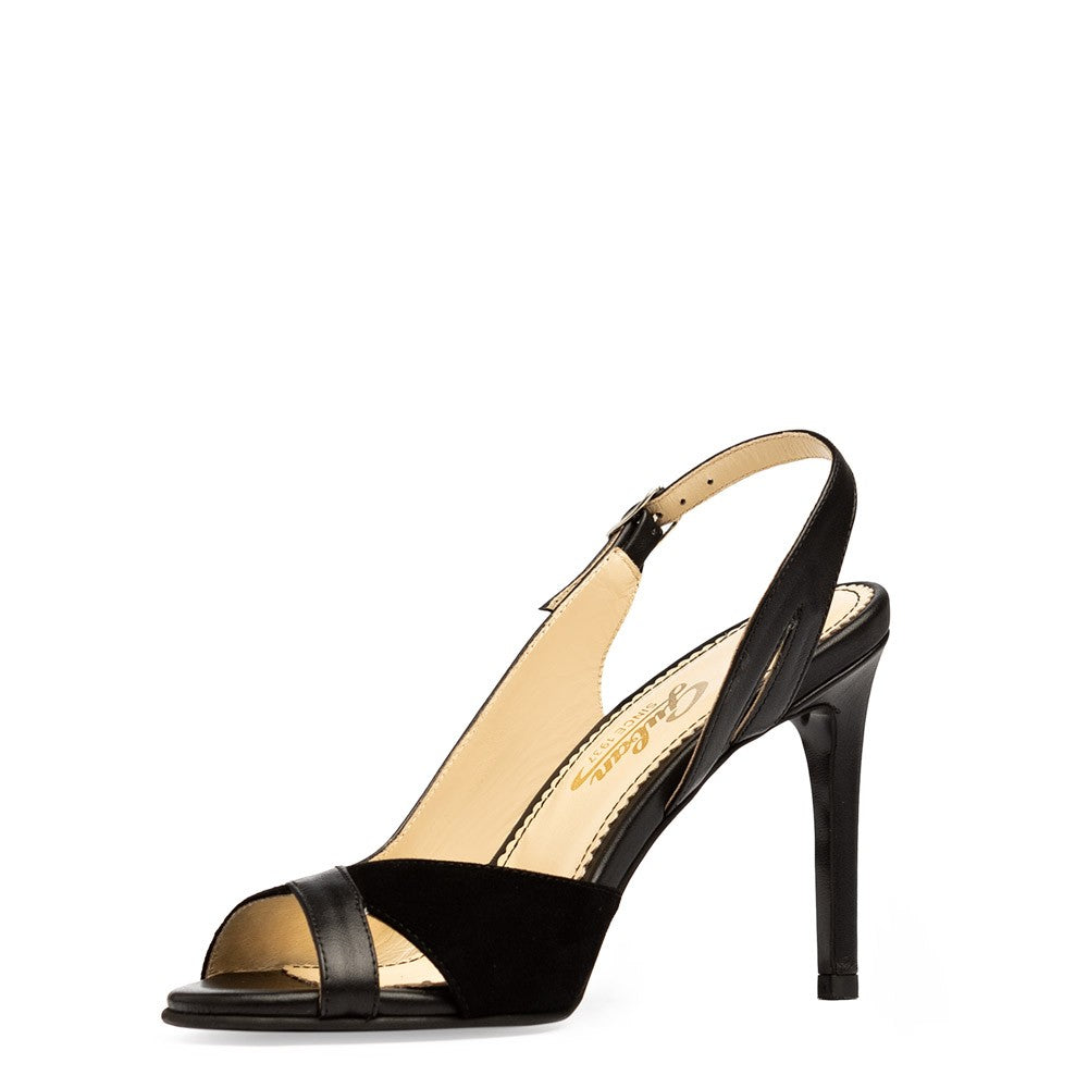 Sandale dama Guvan model 1333 nappa negru/velur negru