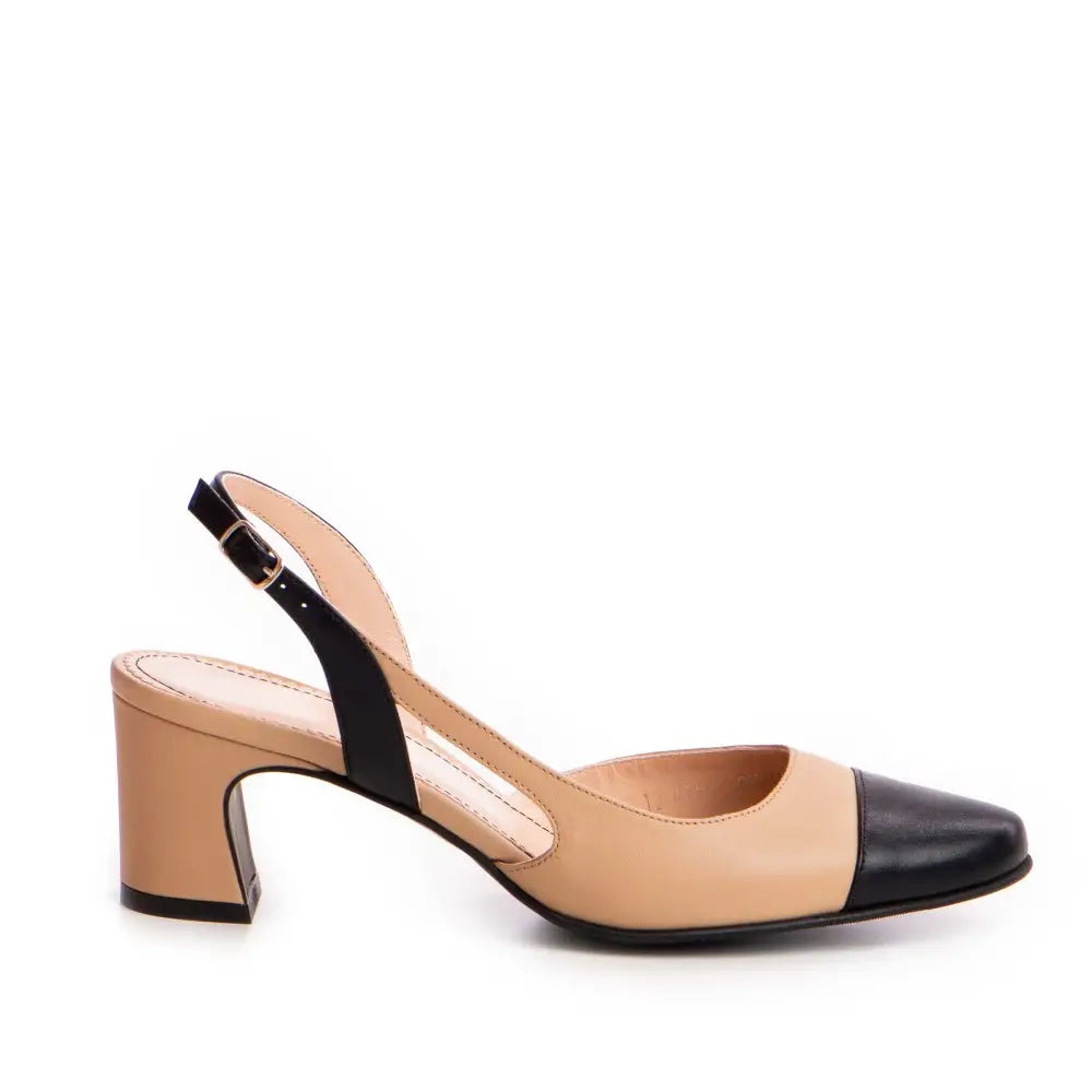 Pantofi dama Guvan model 3639 piele nappa camel/nappa negru