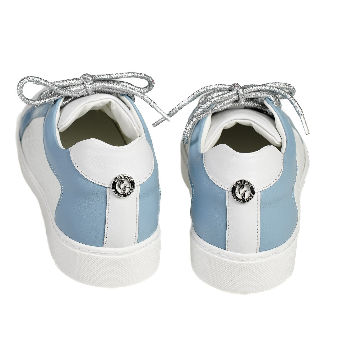Sneakers piele naturala model 3489 nappa alb-sky