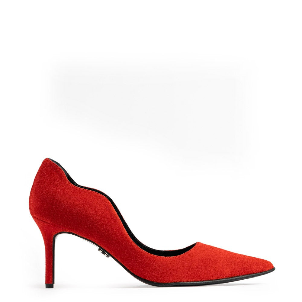 Pantofi  dama Guvan model 1531 piele velur rosu