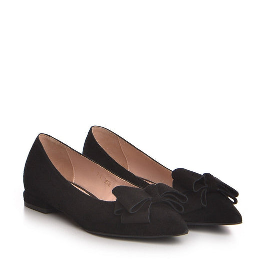 Balerini dama Guvan model 3608 piele velur negru