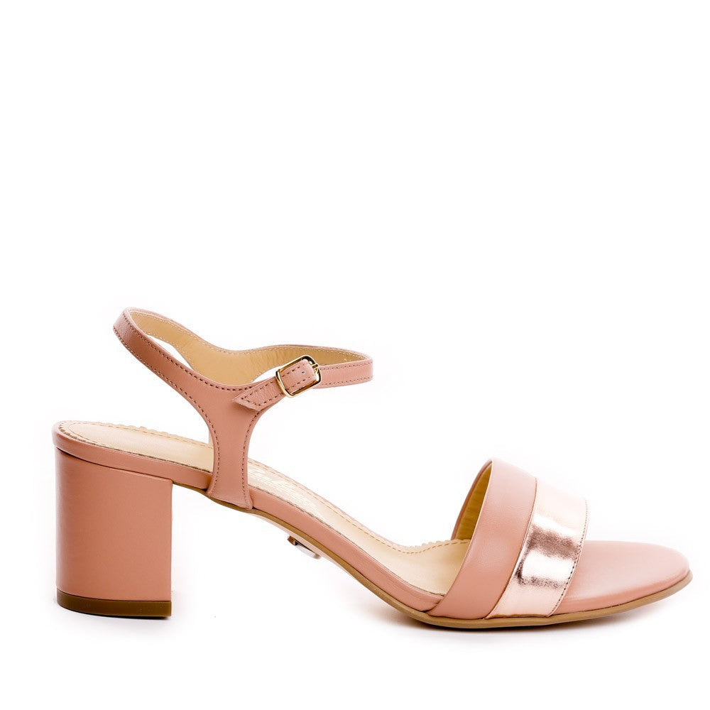 Sandale dama Guvan model 3545 nappa roz/laminat piersica