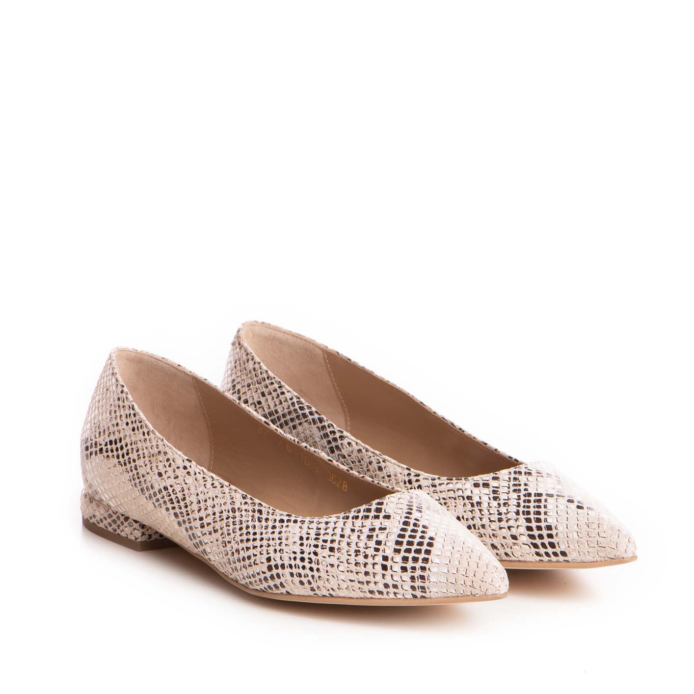 Balerini Guvan model 3628 piele naturala velur animal print bej