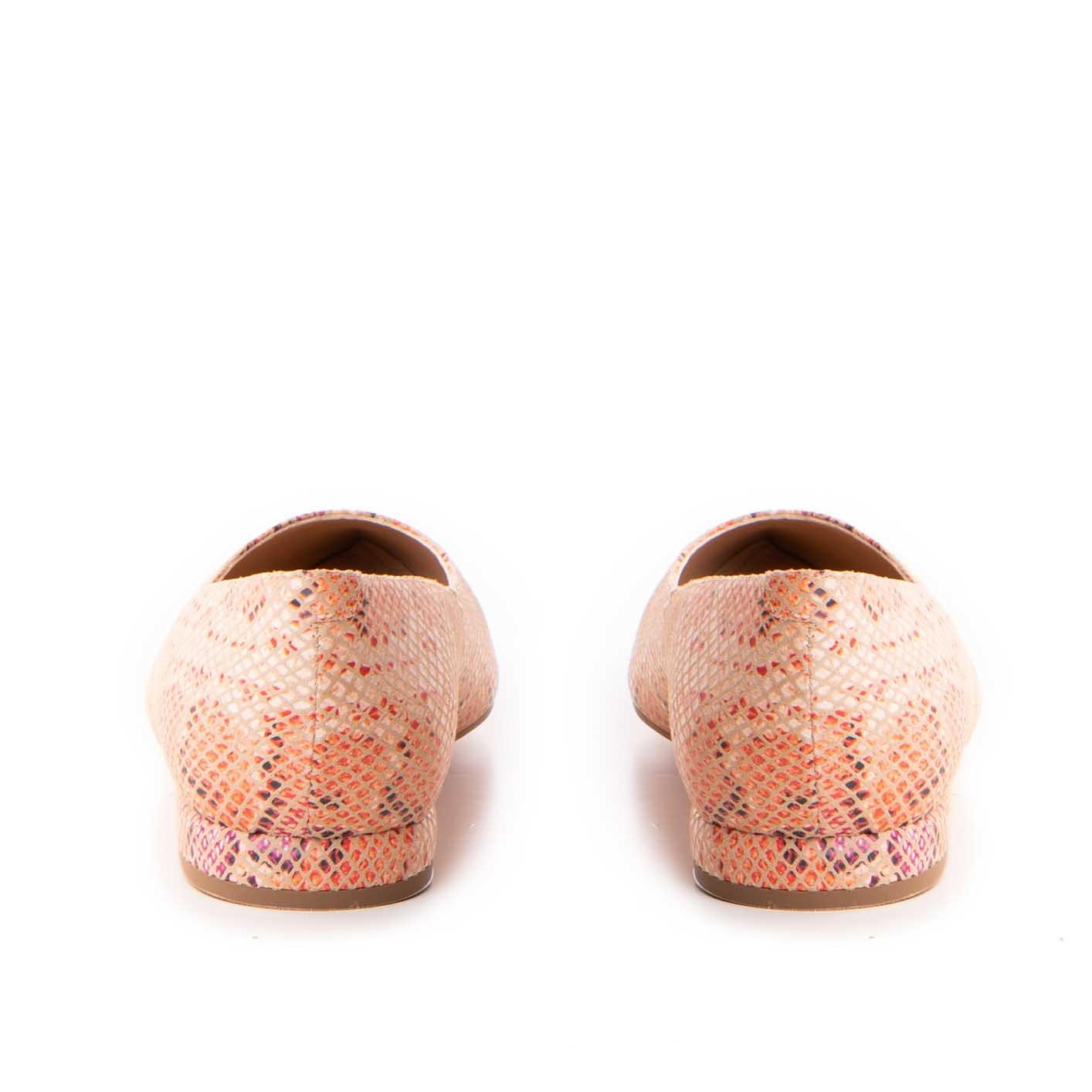 Balerini Guvan model 3628 piele naturala nappa animal print portocaliu