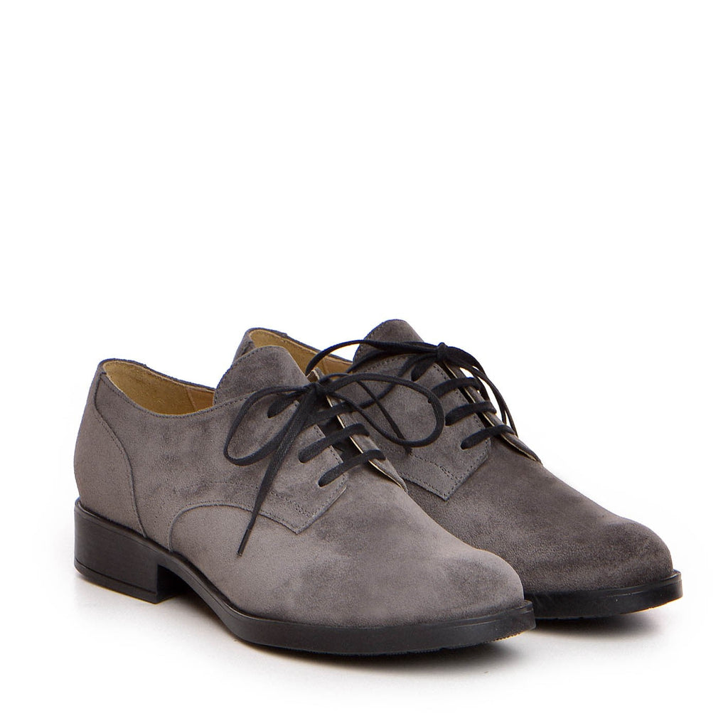 Pantofi de dama Guvan Oxford model 3566 velur gri