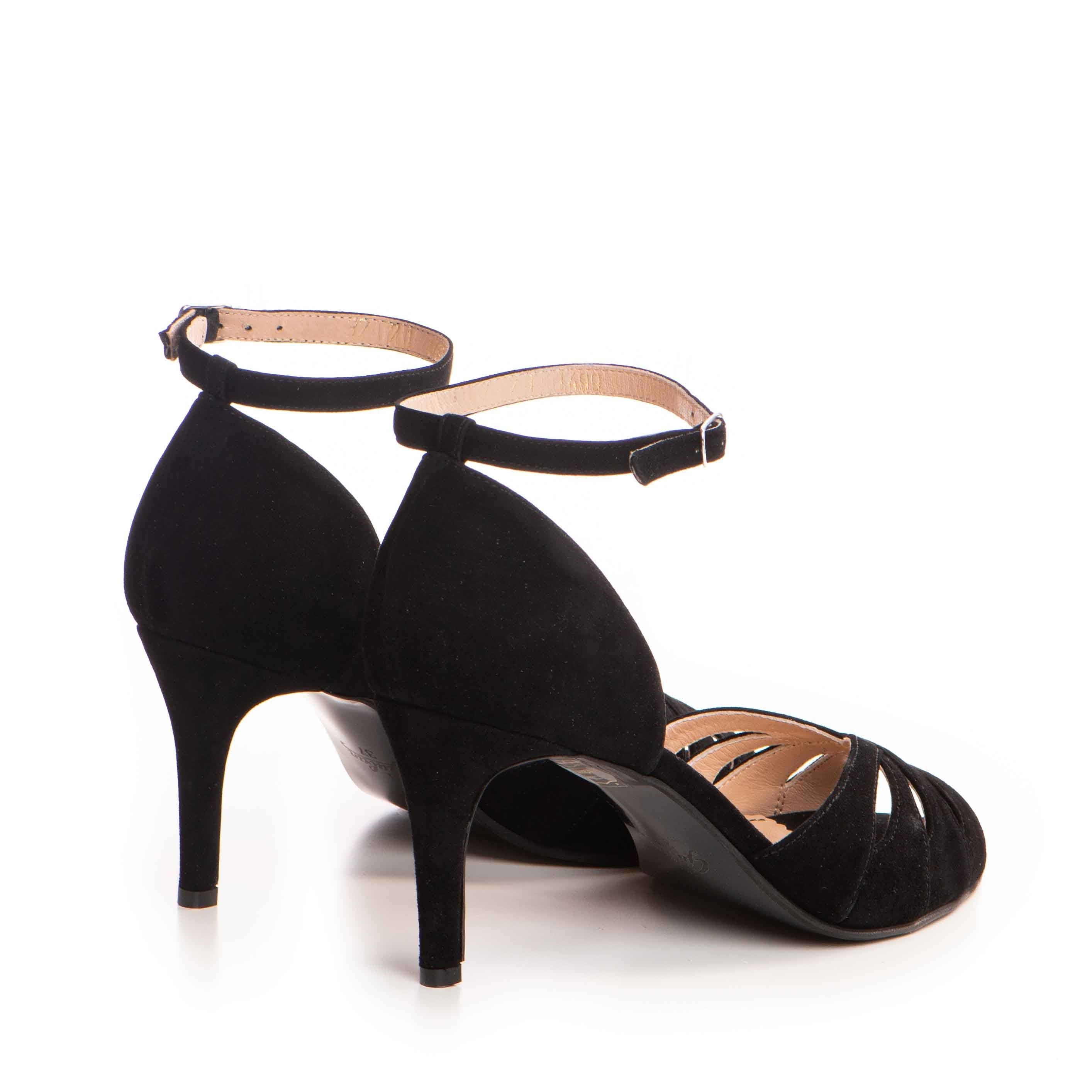 Sandale dama Guvan model 1486 piele velur negru