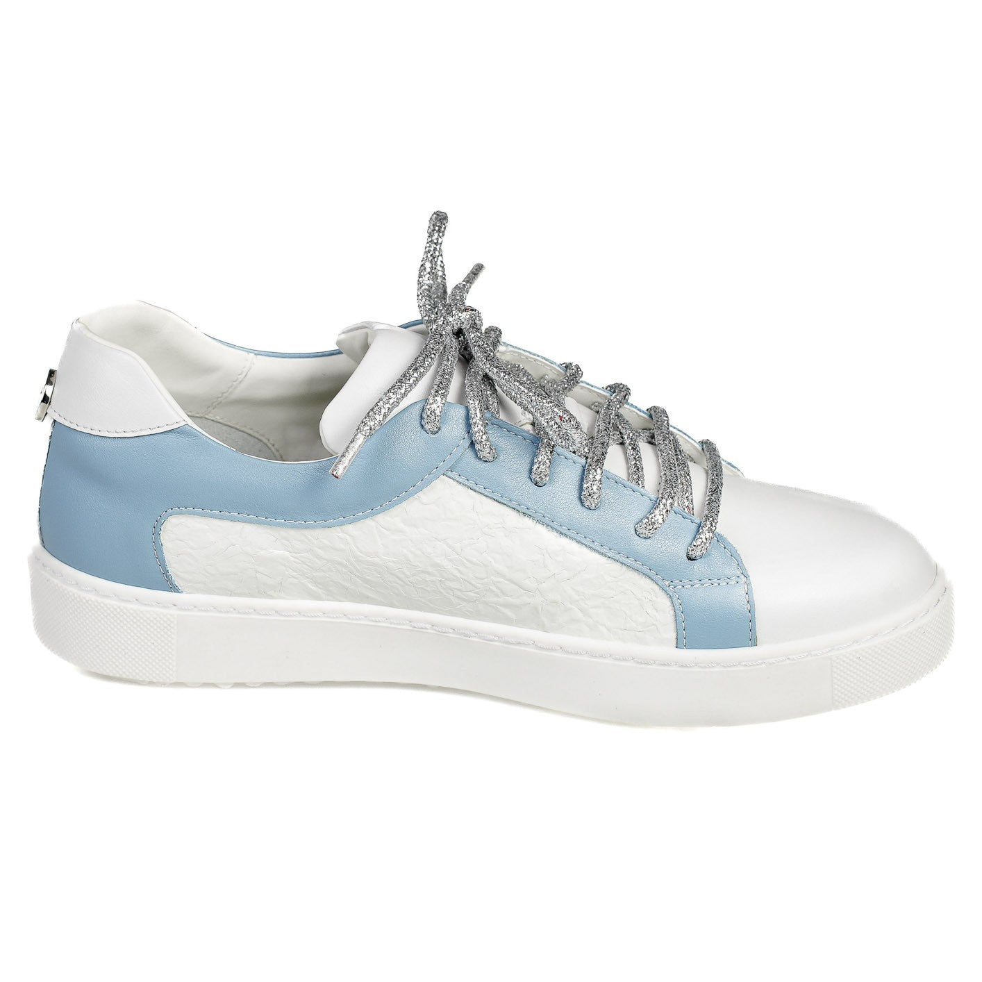 Sneakers piele naturala model 3489 nappa alb-sky