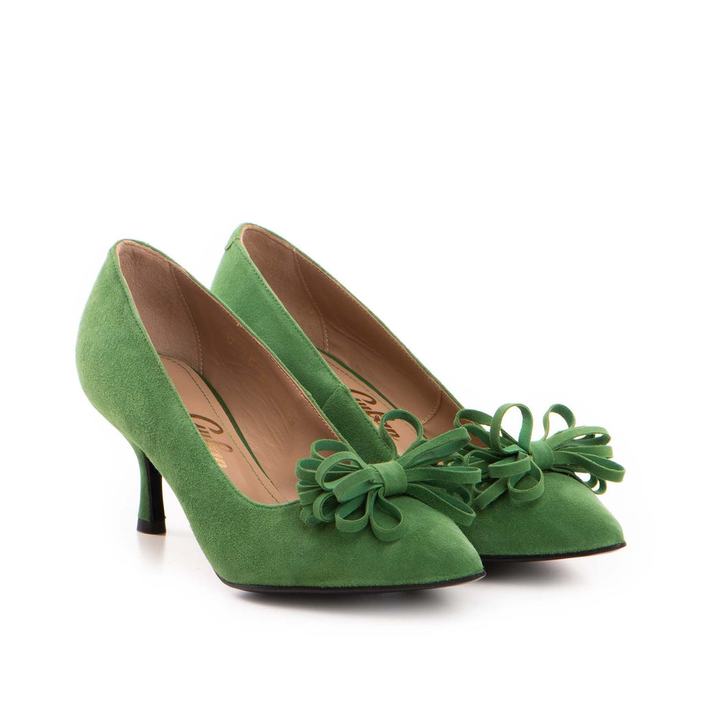 Pantofi dama Guvan model 1479 velur verde trifoi