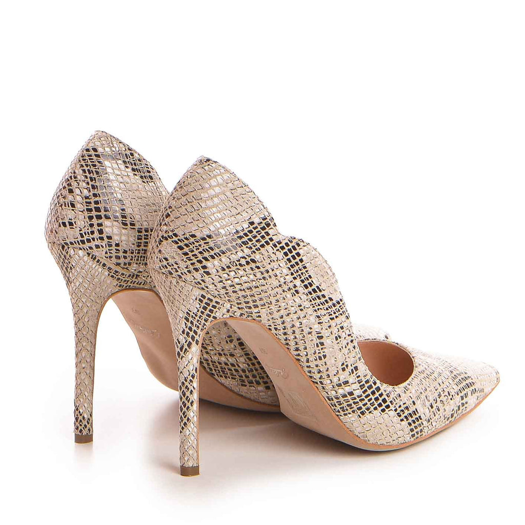 Pantofi piele dama Guvan model 1250 nappa piton bej