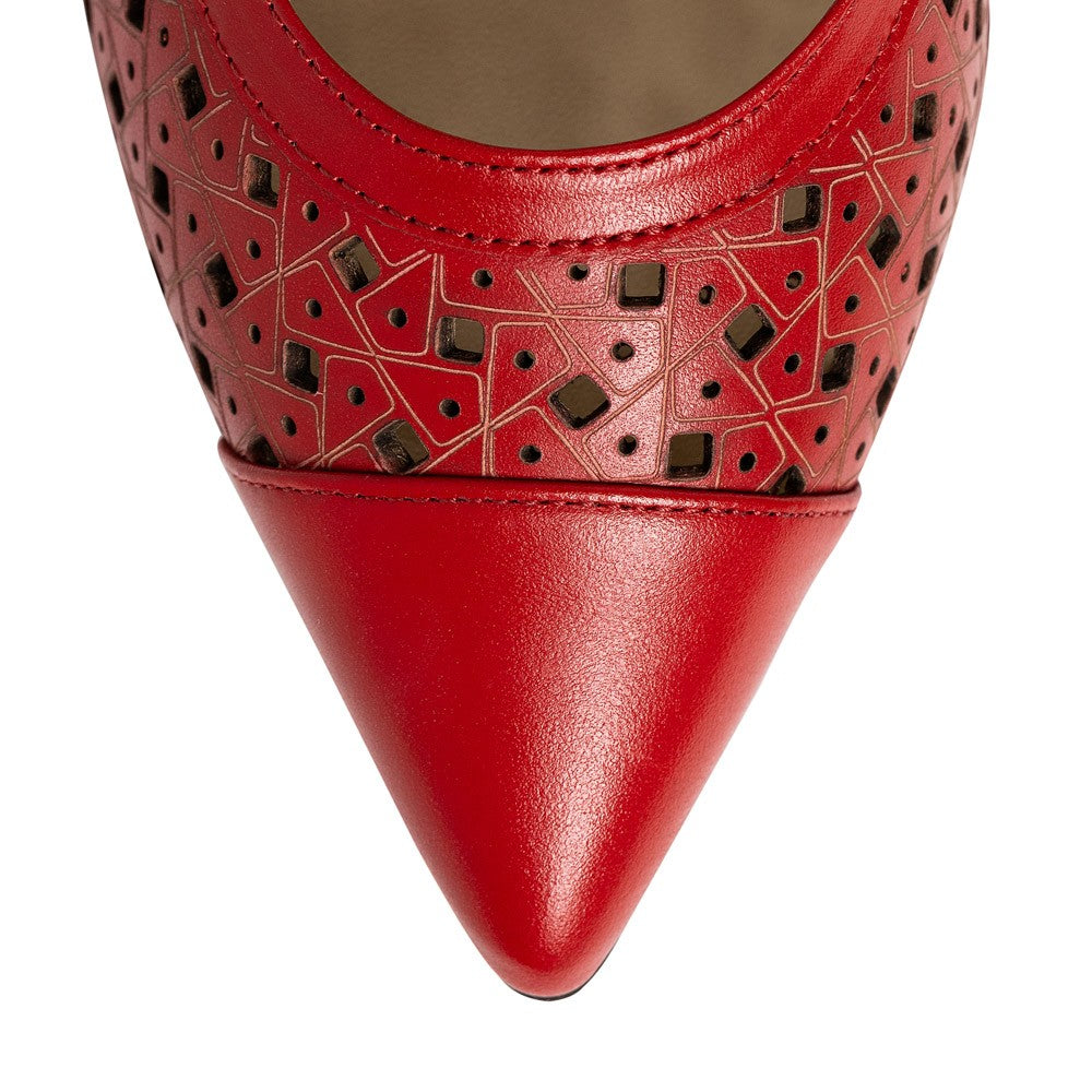 Pantofi dama Guvan model 1481 nappa rosu