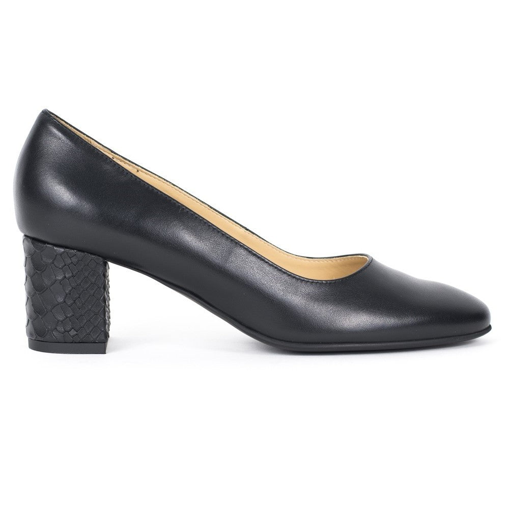 Pantofi dama Guvan model 3475 piele nappa negru/sarpe negru
