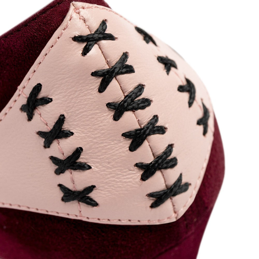 Pantofi dama Guvan model 1534 piele velur bordo-nappa roz