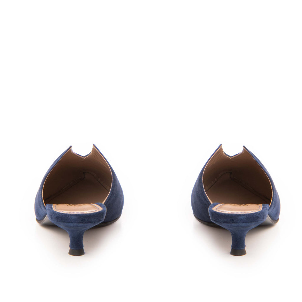 Saboti dama Guvan model 1473 piele velur bleumarin