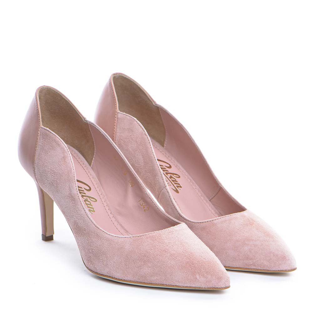 Pantofi dama Guvan model 1342 velur somon/nappa roz