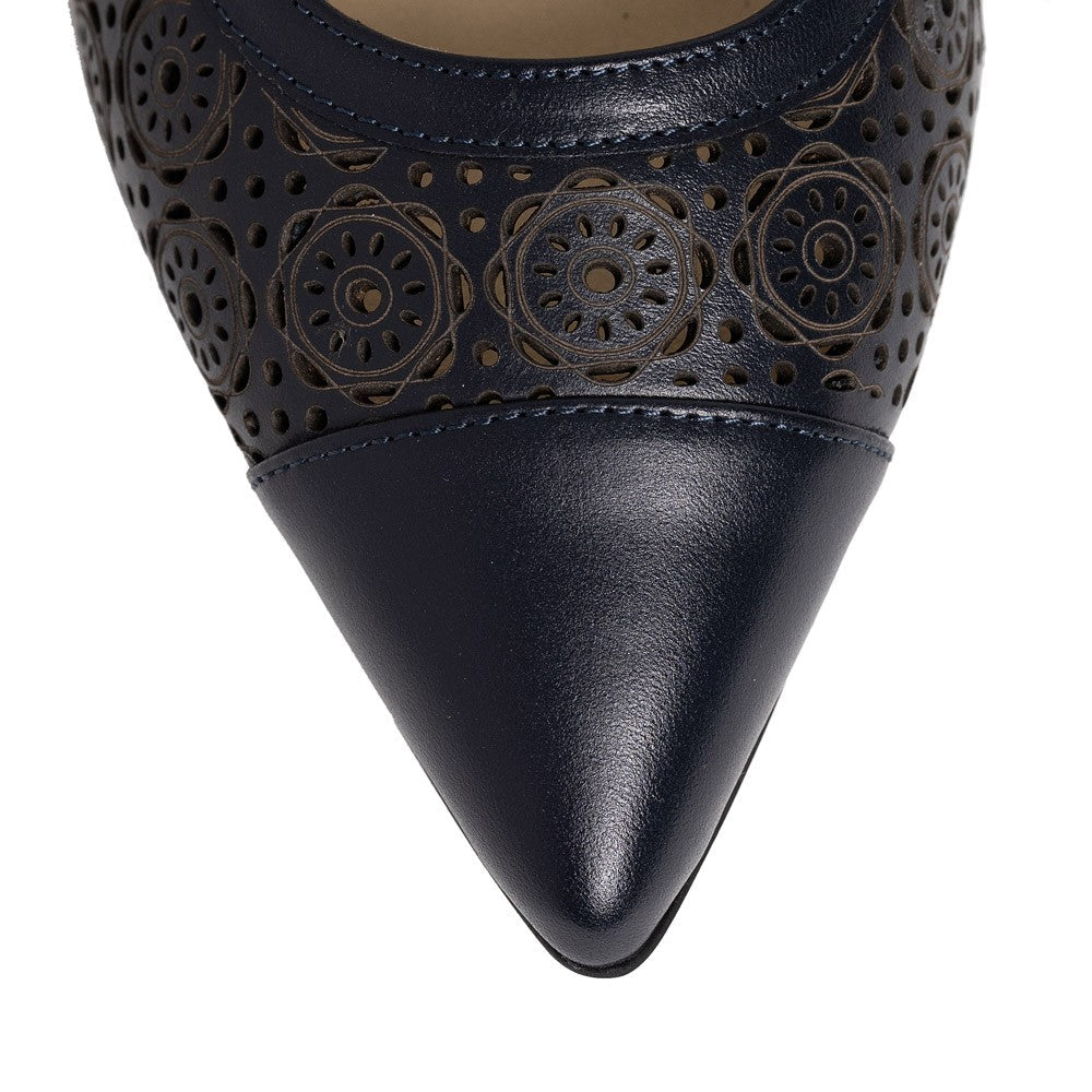Pantofi dama Guvan model 1480 nappa bleumarin