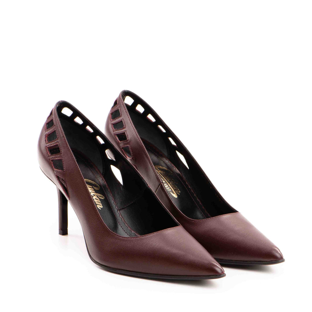 Pantofi dama Guvan model 1523 piele nappa bordo