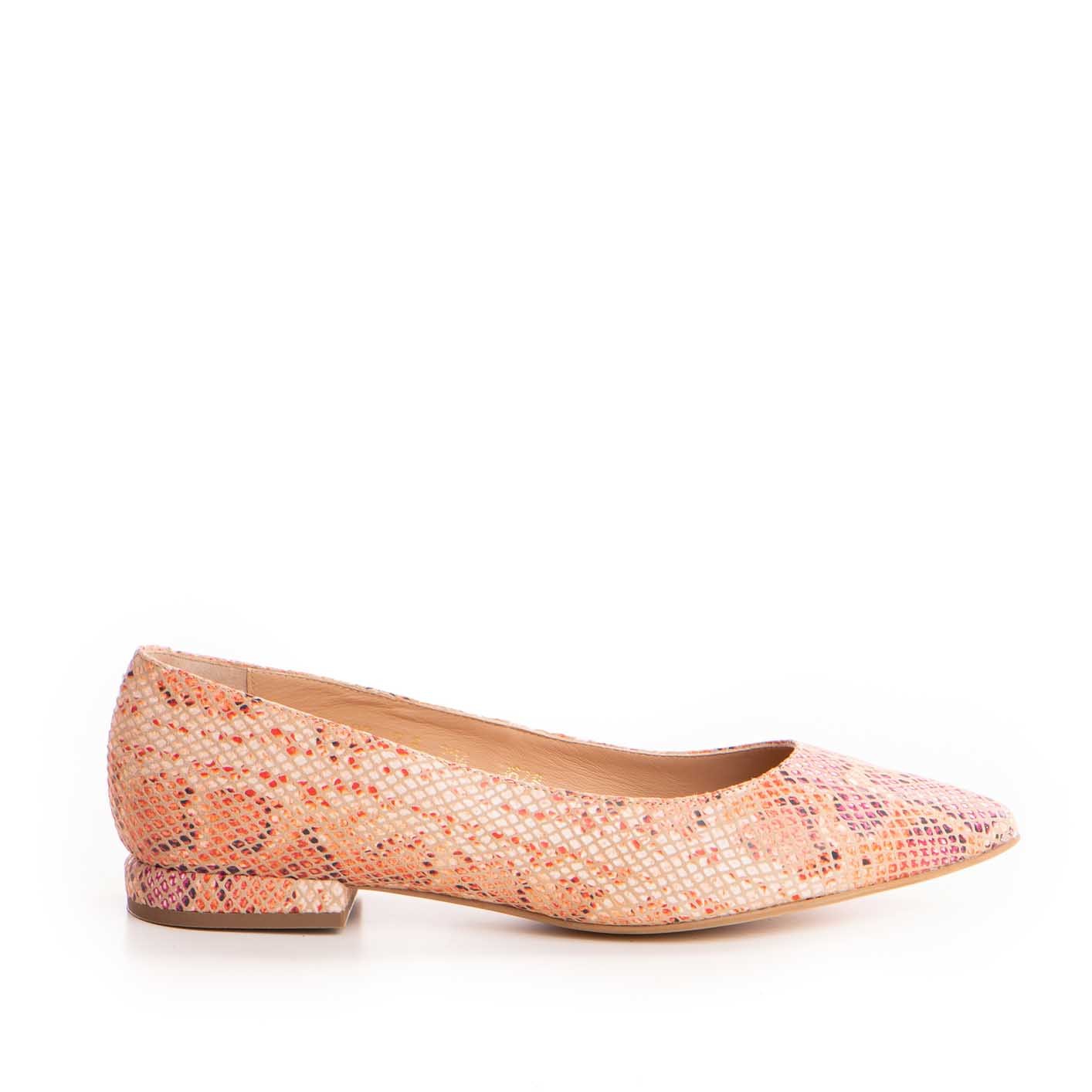 Balerini Guvan model 3628 piele naturala nappa animal print portocaliu